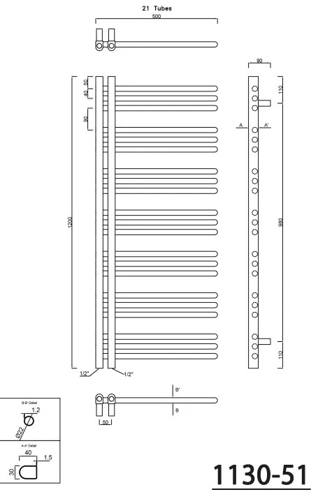 Sapho Dorlion radiator wit 50x120cm 492W