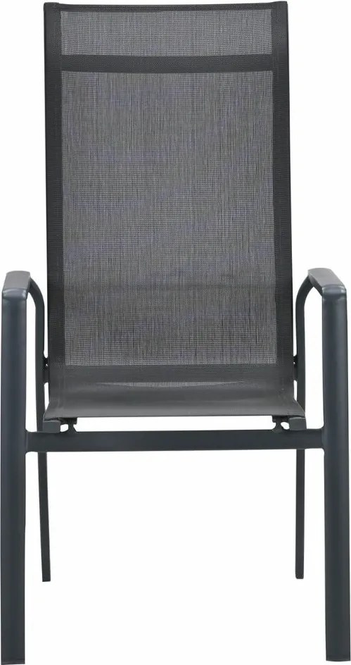 Garden Impressions Siena tuinstoel stapelbaar donker grijs - 2 stuks