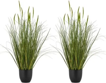 VEVOR Kunstgras Plant, 2-Pack 88,9 cm Lisdoddegras in Pot, Hoogwaardige PVC Kunstplant, Kunstmatige Groene Planten, Struiken voor Binnen en Buiten, Huis, Tuin, Kantoor, Kamerdecoratie, Housewarming Party, Groen