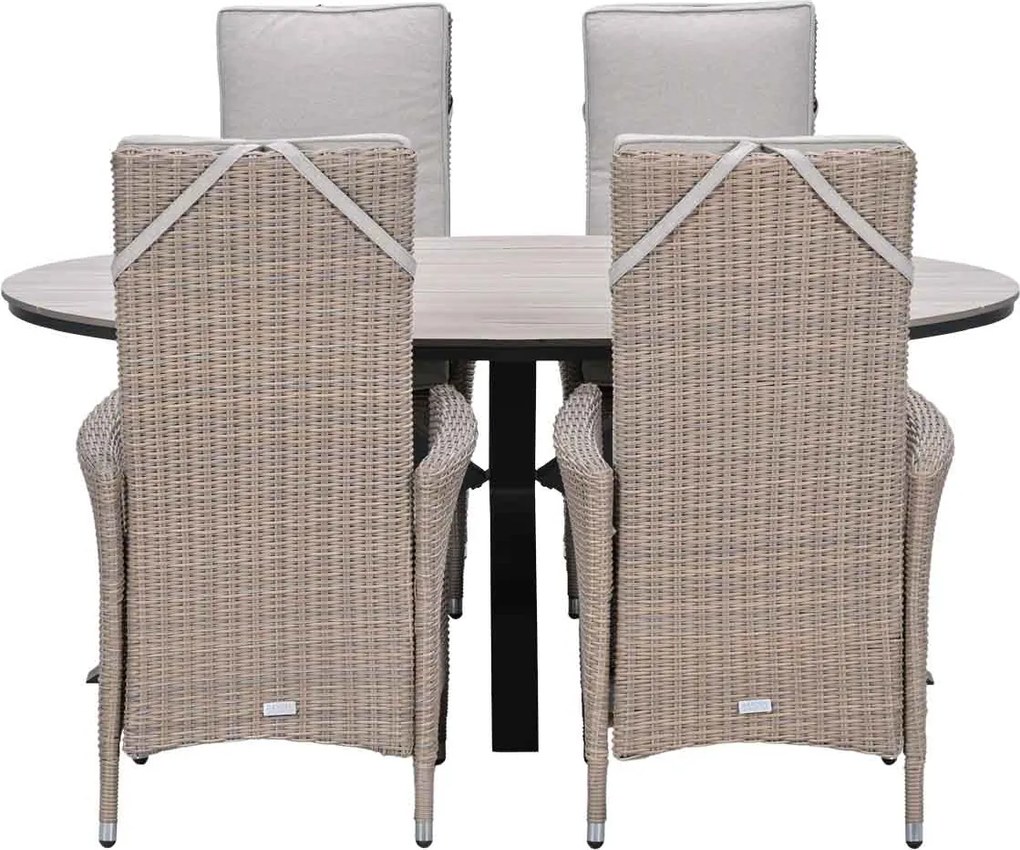 Garden Impressions Collin tuinset 5-delig - Tulli tuintafel 180 x 115 cm - light teak vironwood