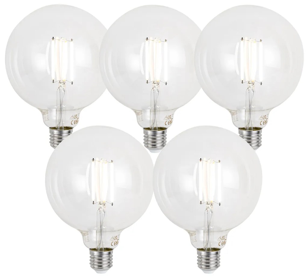Set van 5 Smart E27 dimbare LED lampen G125 helder 7W 806 lm 2700-6500K Zigbee