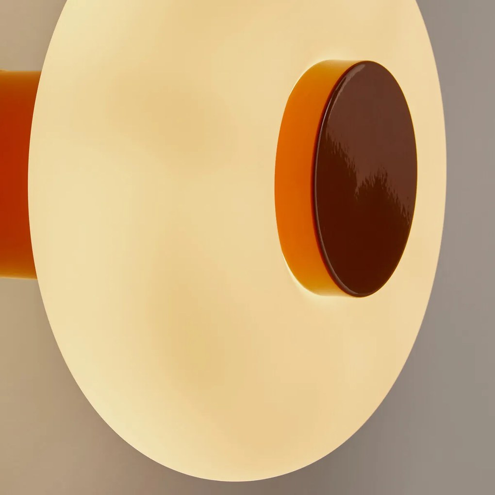 Wandlamp in ijzer en opaline, Omer