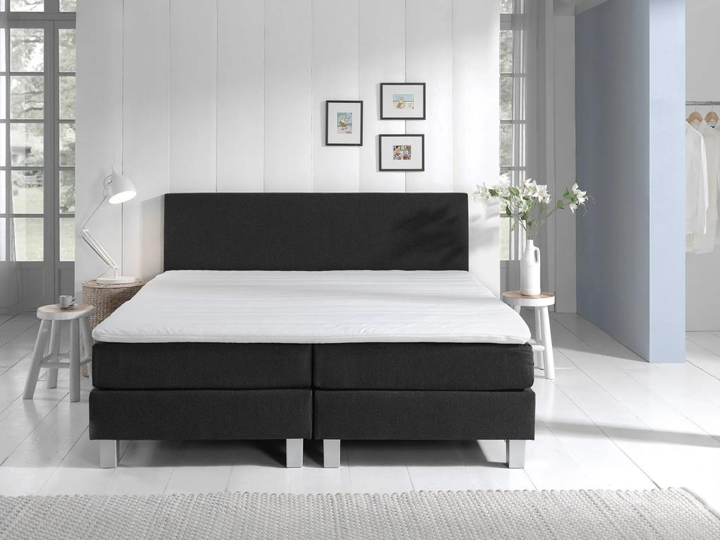 Drôme | Boxspringset Vedo breedte 180 cm x lengte 200 cm zwart boxsprings kunstleer bedden & matrassen meubels | NADUVI outlet