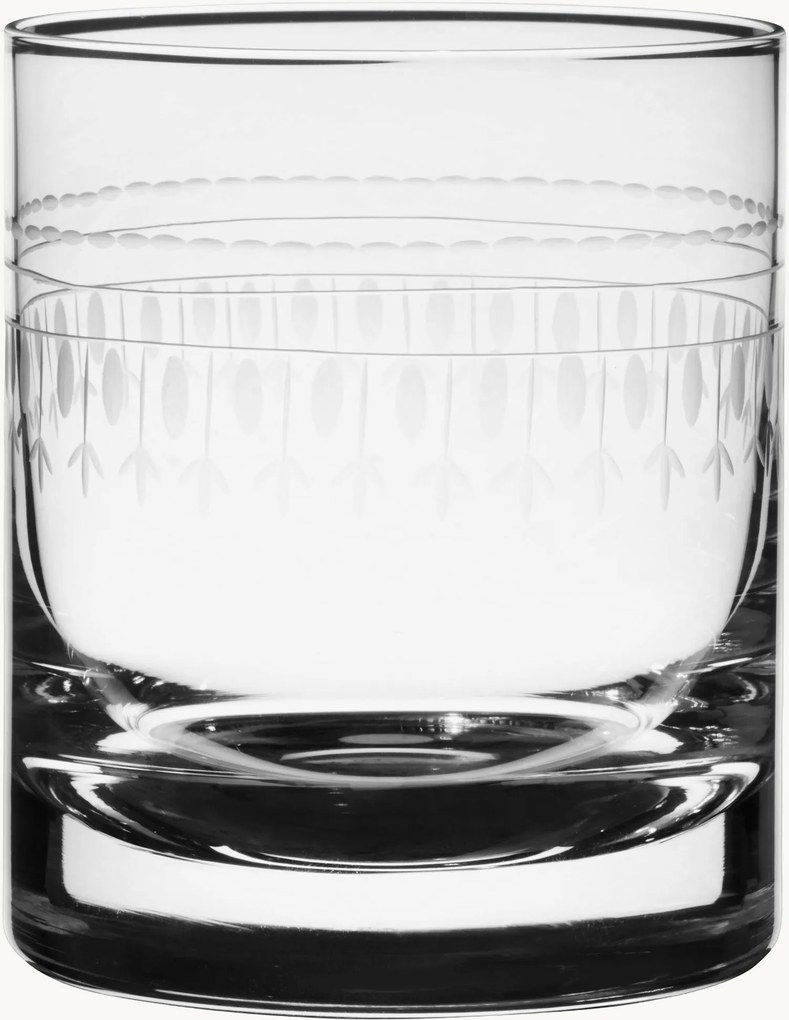 Mondgeblazen kristallen whiskyglazen Ovals, 4-delig