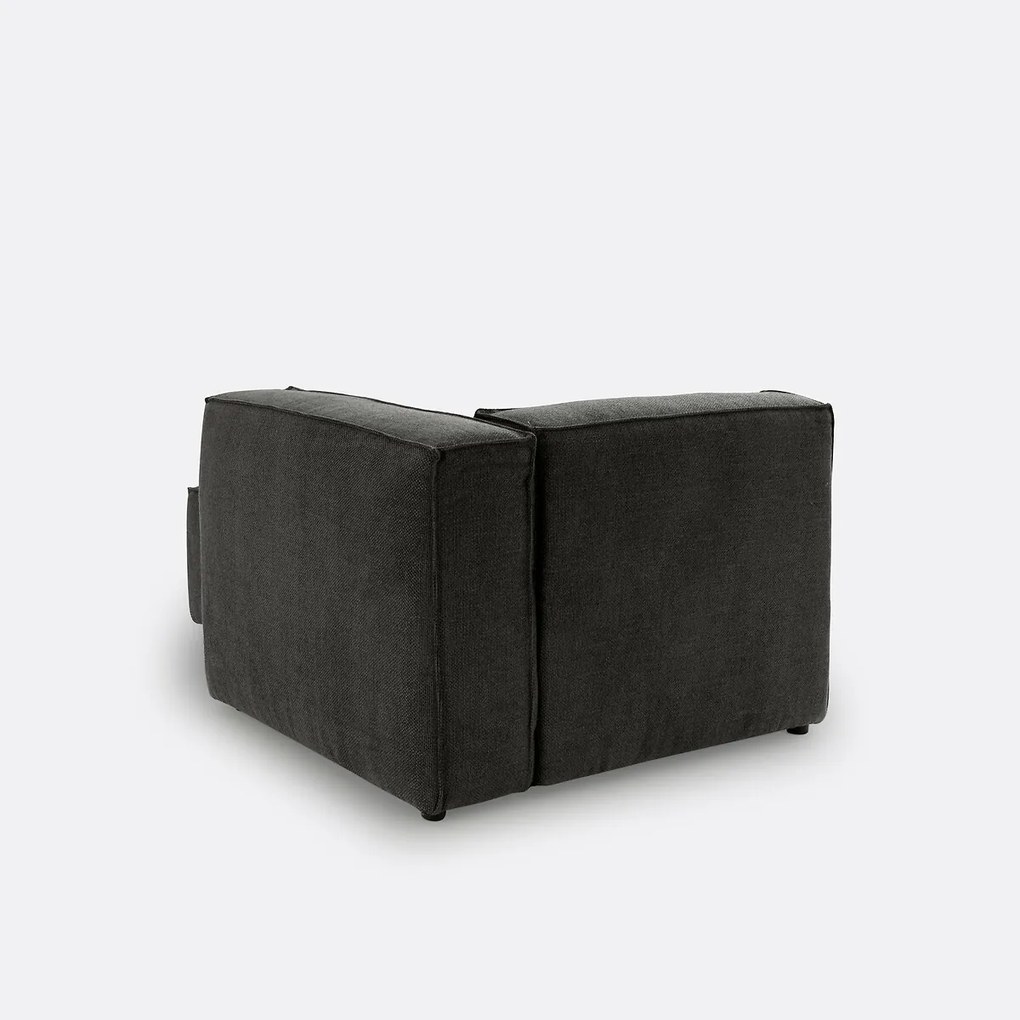 Modulaire longchair van getextureerde stof, Seven