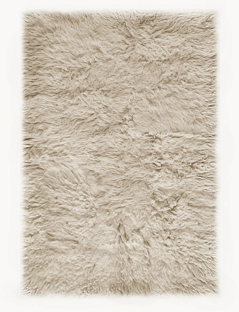 Handgeweven langpolig wollen vloerkleed Shaggy