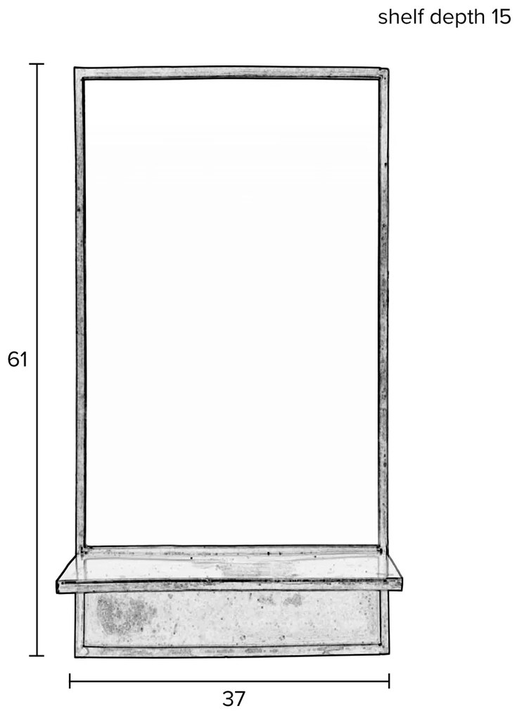 Gouden Spiegel Met Plankje - 37x61cm