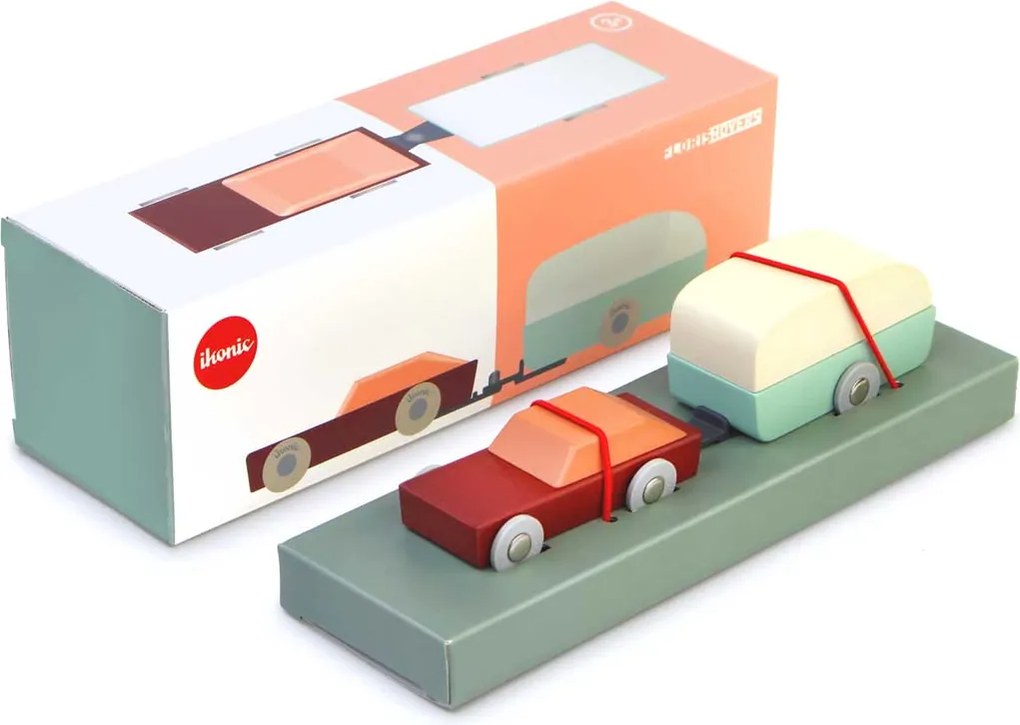 Houten auto met caravan - Duotone Car #8 - Floris Hovers