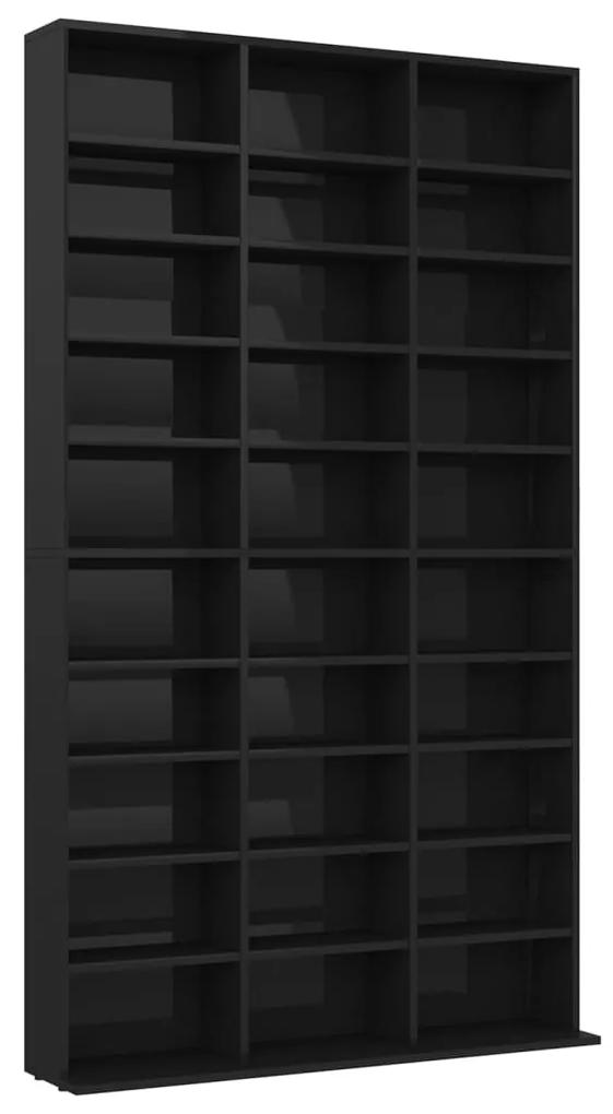 vidaXL Cd-kast 102x16x177,5 cm bewerkt hout hoogglans zwart