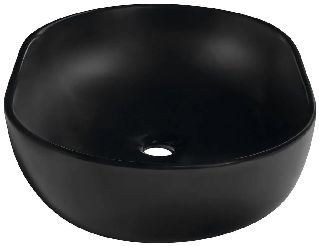 Sapho Rondane keramische waskom 60x42cm zwart mat
