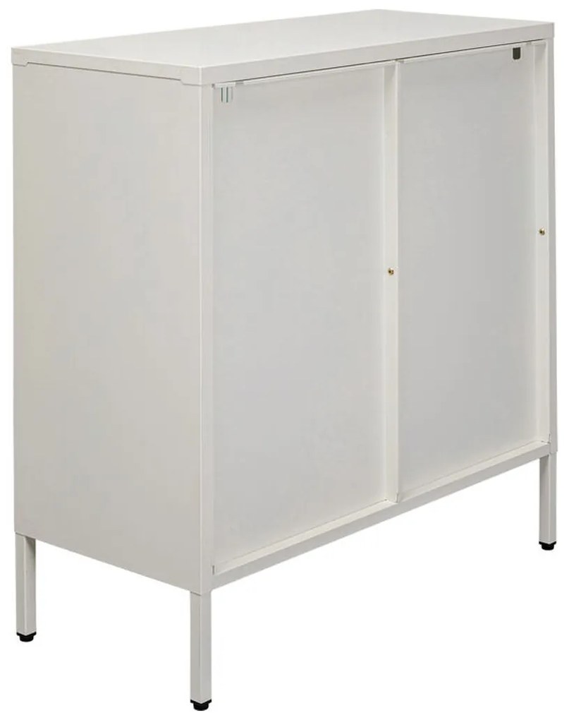 Kare Design Naxos Klepdeuren Kast Off White Met Ribbelglas - 85x35x80cm.