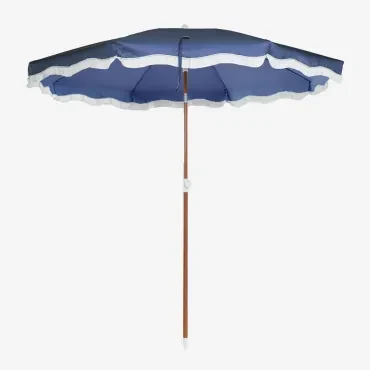 Jarko Parasol Ø230 Cm In Stof En Staal Marine Blauw - Sklum
