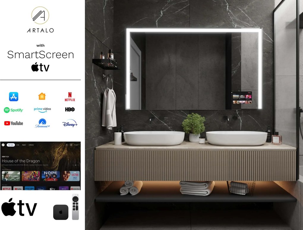 LED-spiegel in lijst voor de badkamer M2