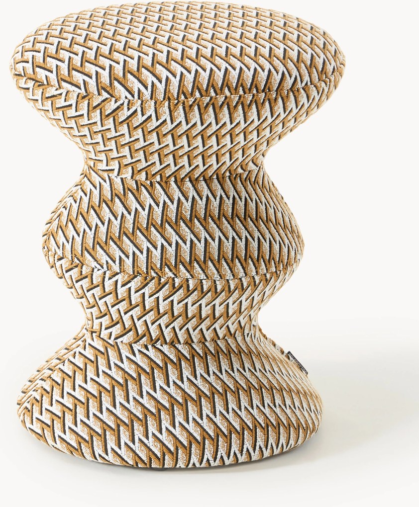 Ronde gestoffeerde bijzettafel Zig Zag