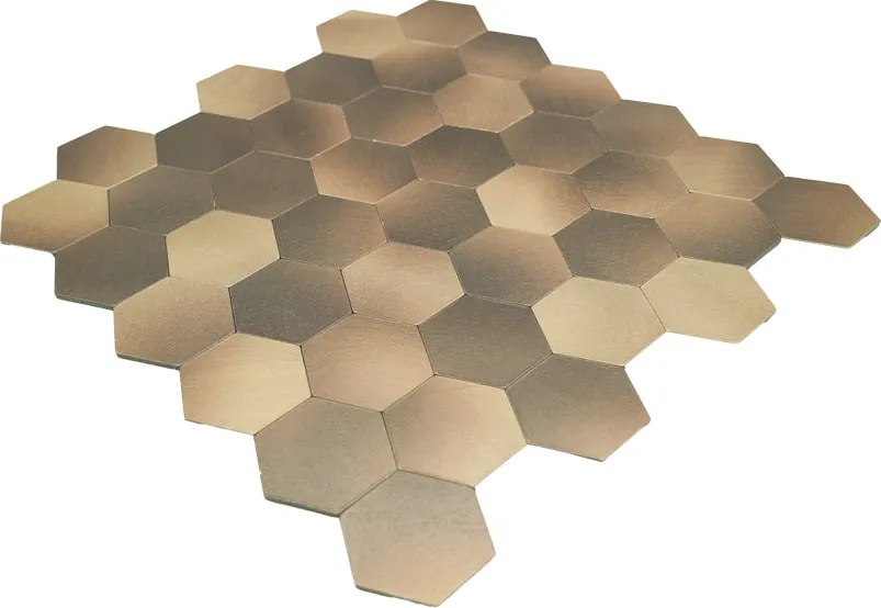 Zelfklevende Mozaïektegels Metaal | Hexagon Goud | 28,8×29,2 cm | Keuken, Bad & WC