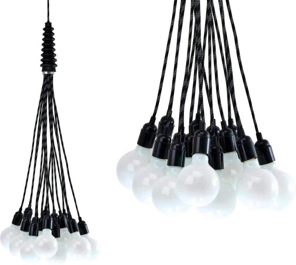 LEITMOTIV | Hanglamp Bundle Light diameter 50 cm x hoogte 60 cm x lengte 120 cm zwart hanglampen rubber verlichting hanglampen