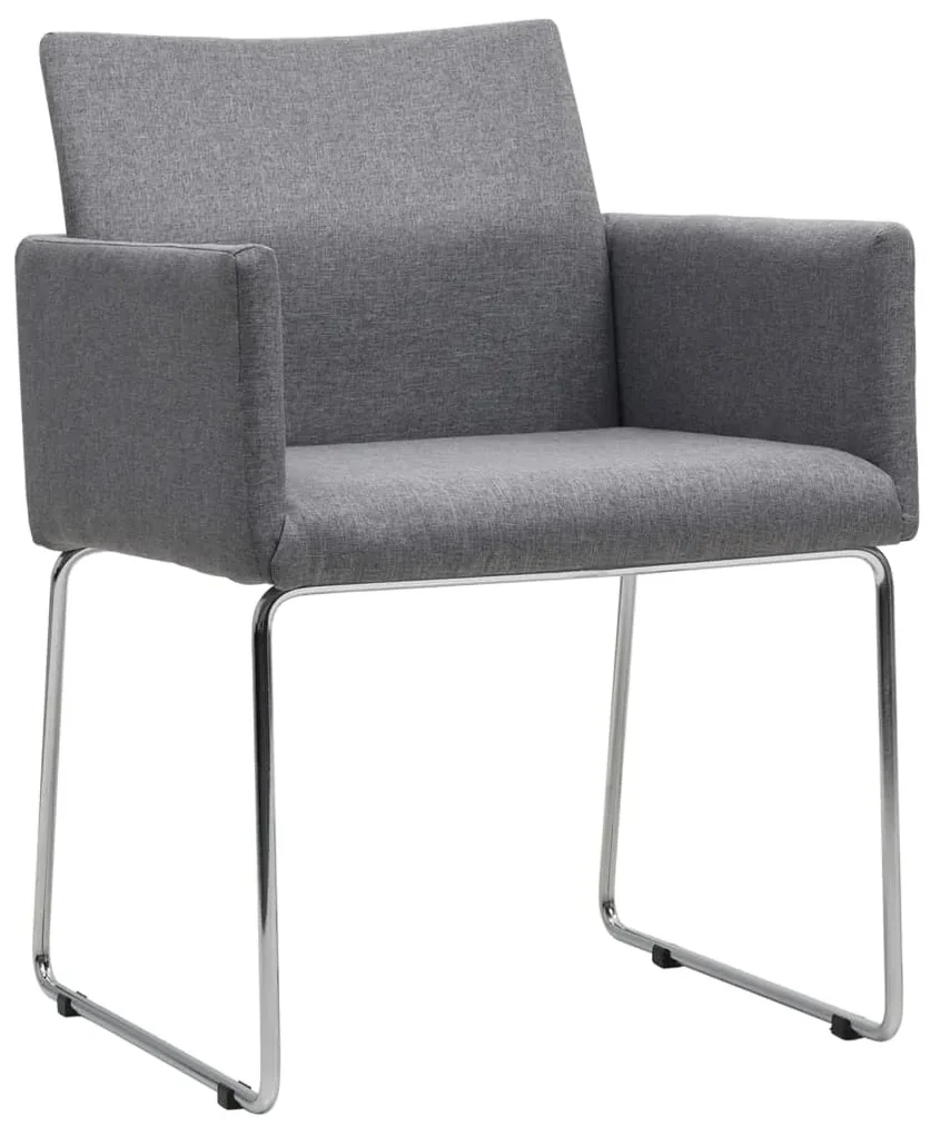 vidaXL Eetkamerstoelen 4 st stof lichtgrijs