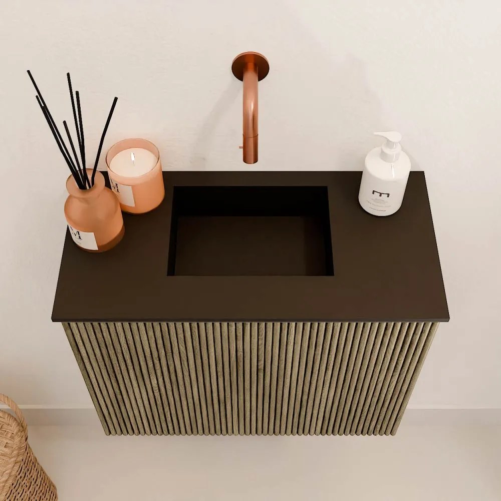 Mondiaz Joya 50cm toiletmeubel dusk met wastafel faye midden zonder kraangat urban