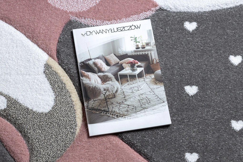 Tapijt PETIT FLAMINGOS Flamingo's  HARTJES grijskleuring