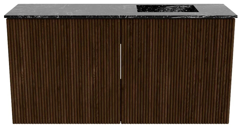 Mondiaz Joya DLux 80cm toiletmeubel walnut met wastafel faye rechts 1 kraangat lava