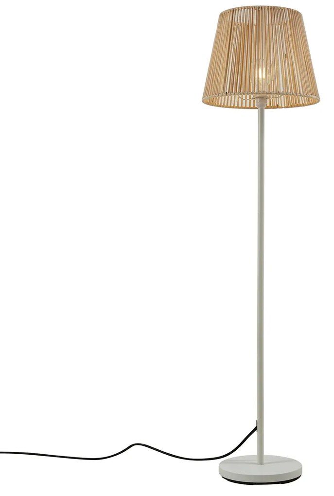 Buiten vloerlamp wit met kap beige touw IP44 - VirginiaJapandi E27 IP44 Buitenverlichting rond
