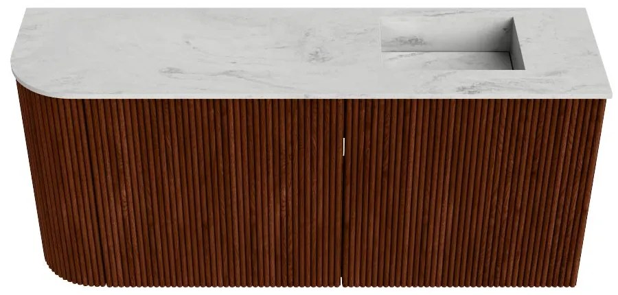Mondiaz Joya DLux 90cm toiletmeubel ronding links ruby met wastafel faye rechts 1 kraangat opalo