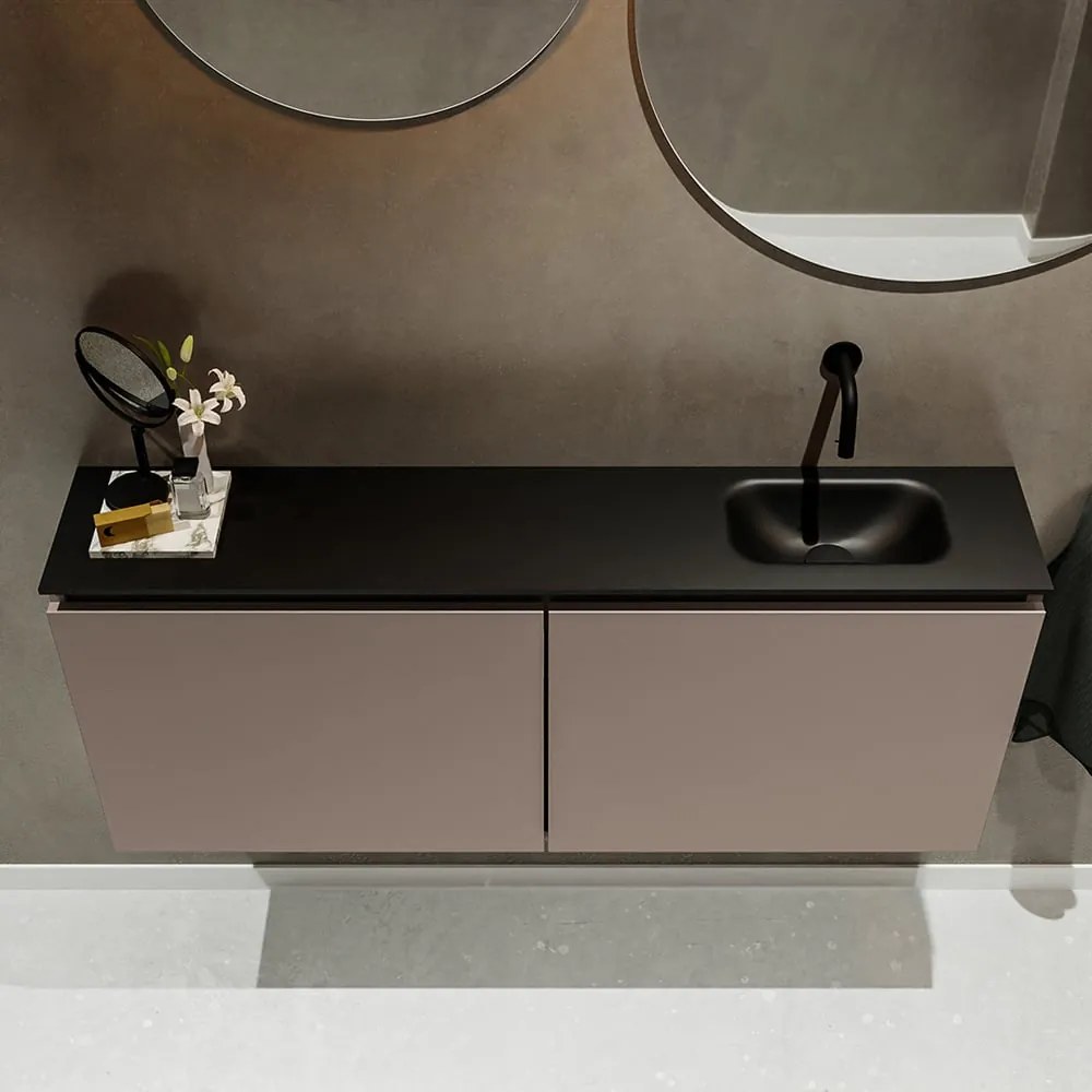 Mondiaz Ture 120cm toiletmeubel smoke met wastafel urban rechts geen kraangat