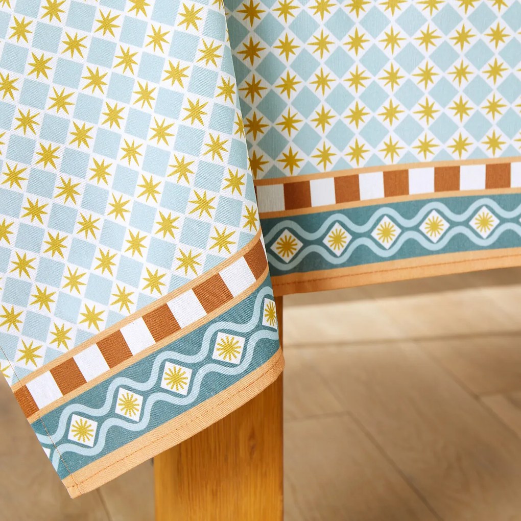 Vlekwerend bedrukt tafelkleed van gerecycled polykatoen, Augusta