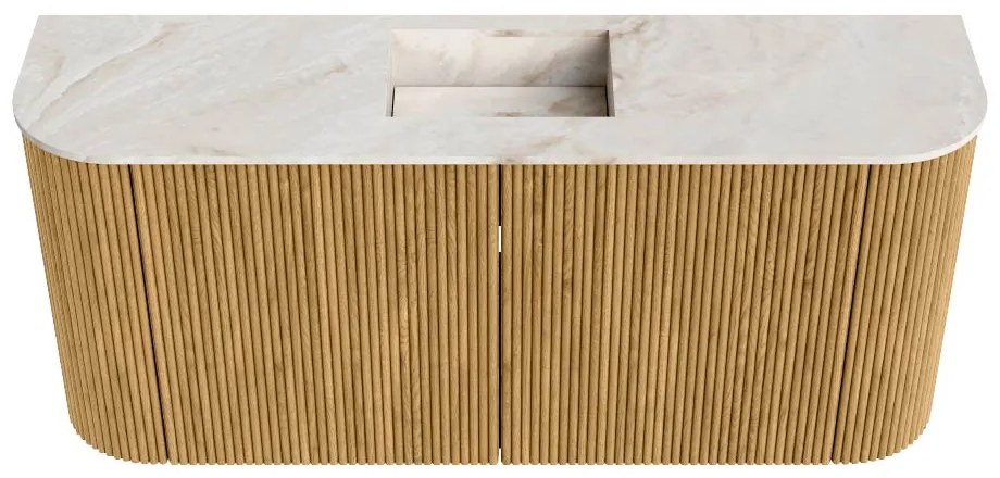 Mondiaz Joya DLux 95cm toiletmeubel ronding links/rechts oak met wastafel faye midden zonder kraangat frappe