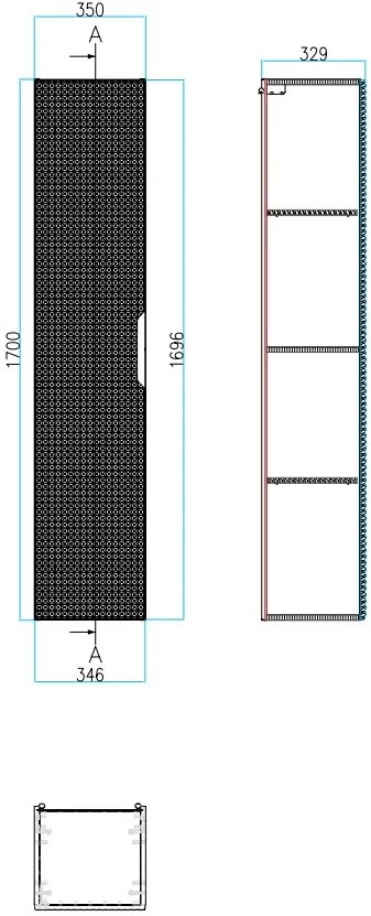 Comad Luxor Black kolomkast 170cm zwart