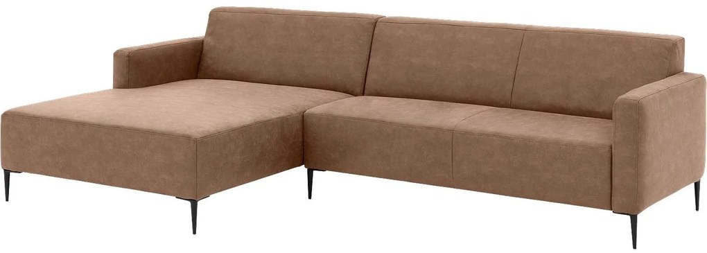 Goossens  Key West bruin, micro leer, 3-zits, modern design