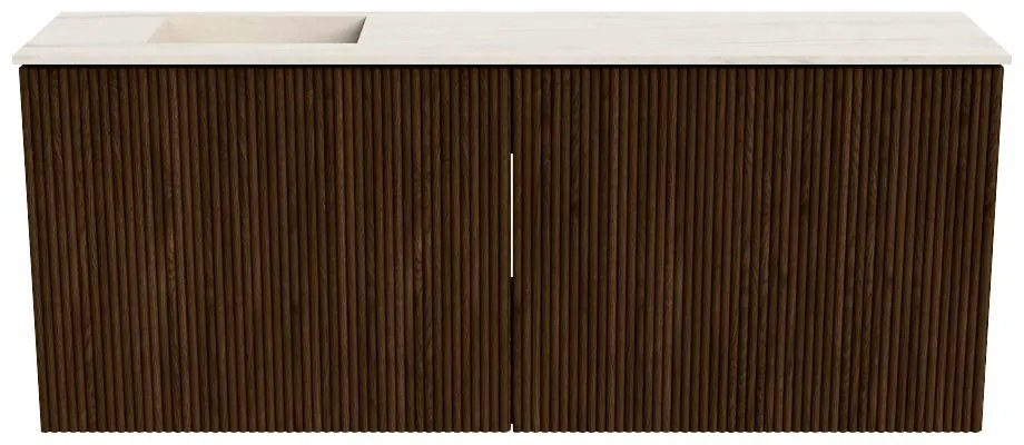 Mondiaz Joya DLux 100cm toiletmeubel walnut met wastafel faye links zonder kraangat meli