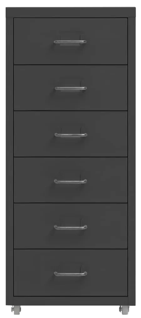 vidaXL Ladeblok verrijdbaar 28x41x69 cm metaal antracietkleurig