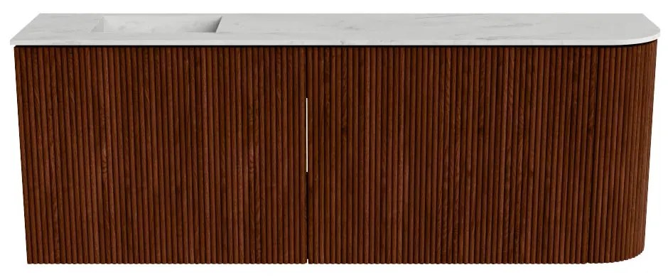Mondiaz Joya DLux 110cm toiletmeubel ronding rechts ruby met wastafel faye links 1 kraangat opalo