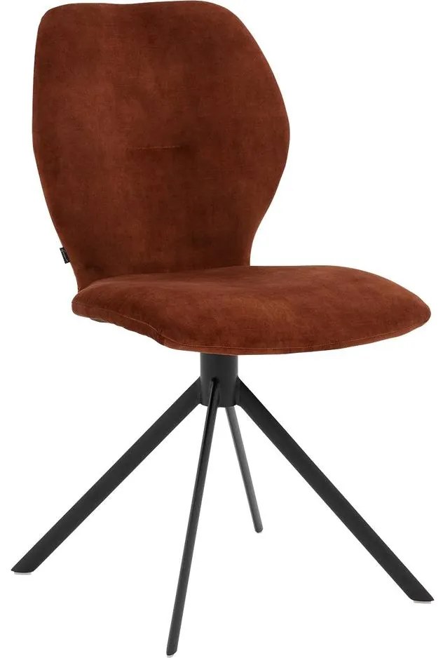 Goossens Eetkamerstoel Hera koper velvet stof leuning, modern design