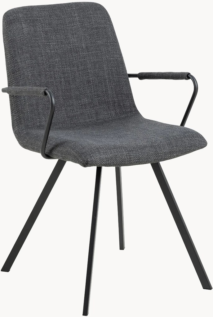 Gestoffeerde eetkamerstoelen Selina met armleuningen, 2-delig