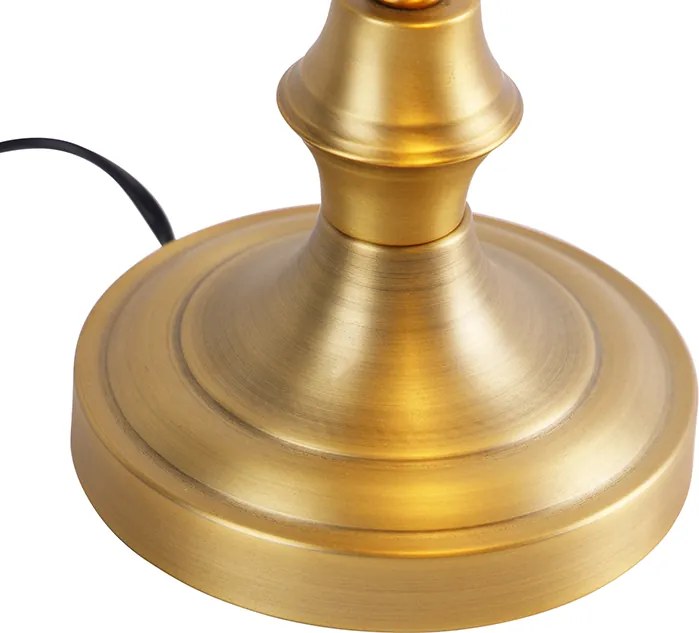 Smart notarislamp brons met amber glas incl. Wifi A60 - Banker