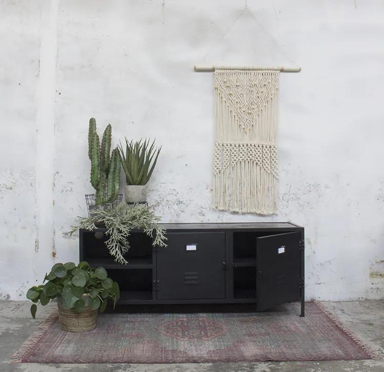 Tv-meubel Vix Zwart Giga Meubel 150 cm cm - Hardhout - Metaal - Giga Meubel - Industrieel & robuust