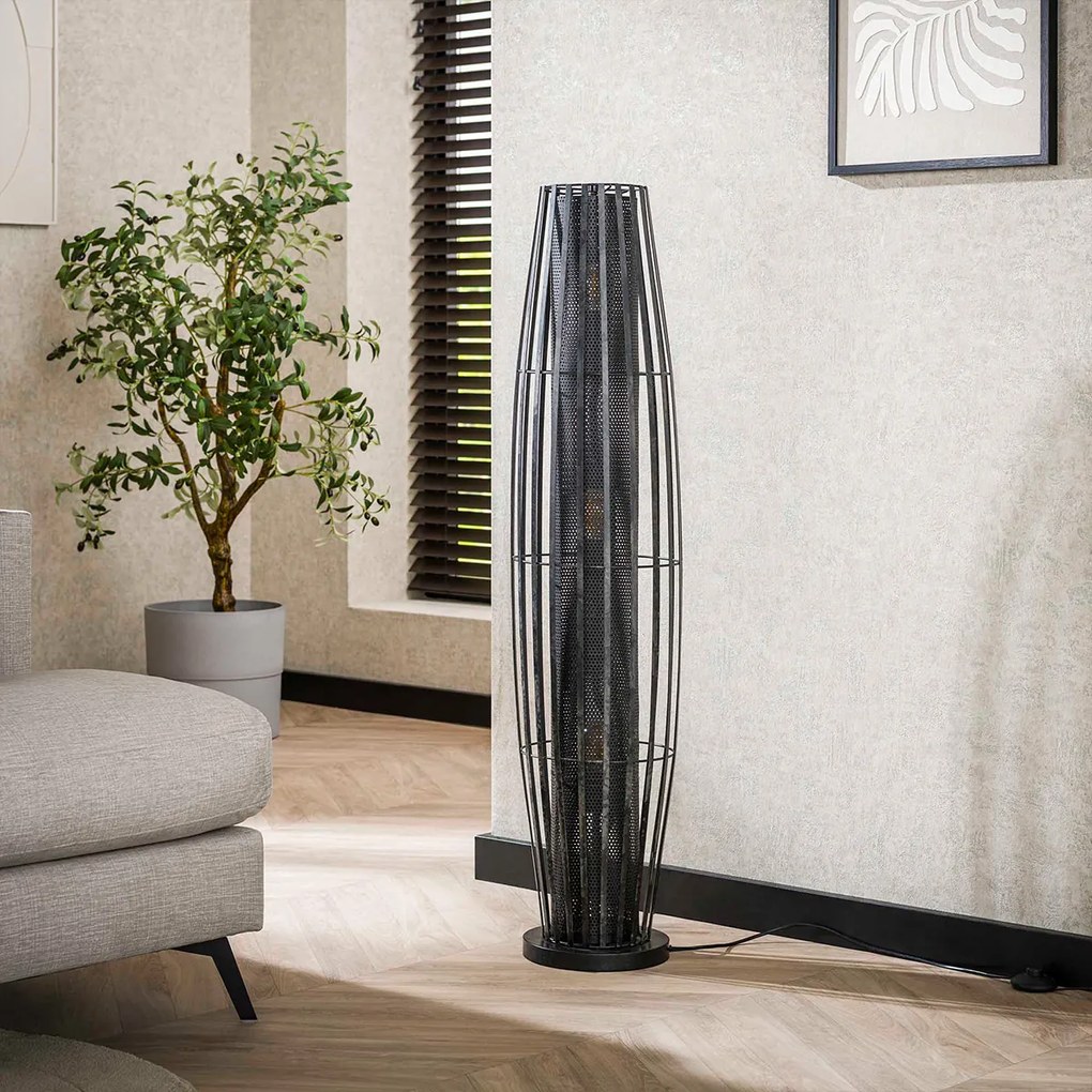 Staande Vloerlamp Zwart Metaal 120 Cm