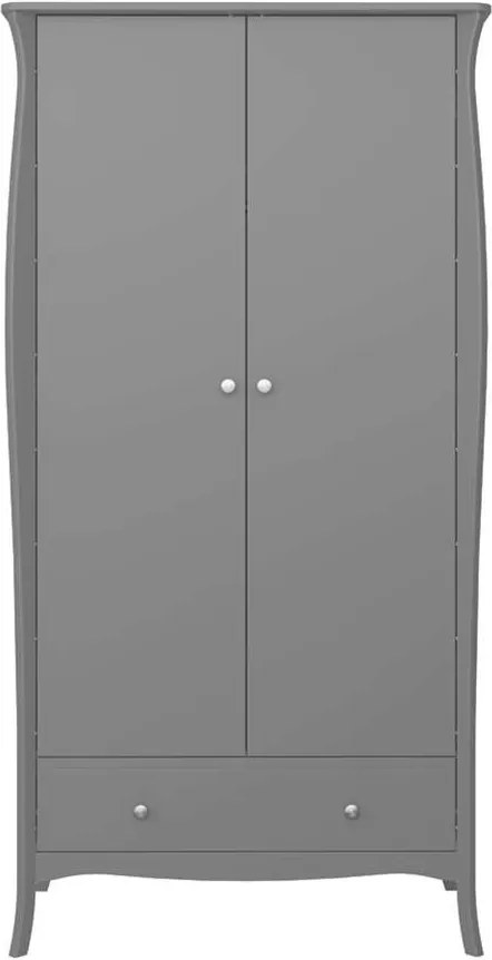 Kledingkast Baroque 2-deurs - grijs - 192x99x50 cm - Leen Bakker