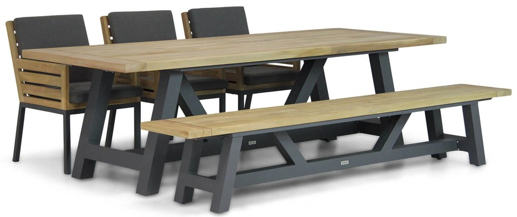 Picknick Set 6 personen 260 cm Teak Old teak greywash Lifestyle Garden Furniture Dakota/Trente