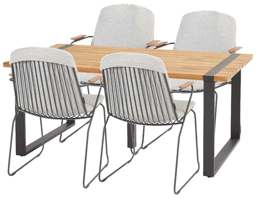 Taste by 4 Seasons Veneto tuinset 5-delig - Alto tuintafel 180x100 cm