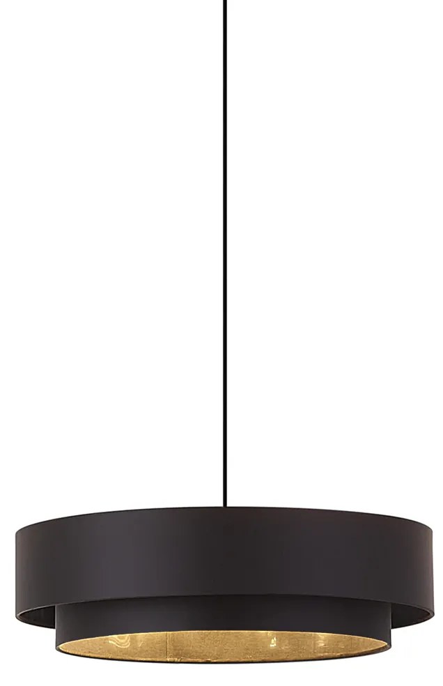 Moderne hanglamp zwart 50cm 3-lichts - Drum Duo