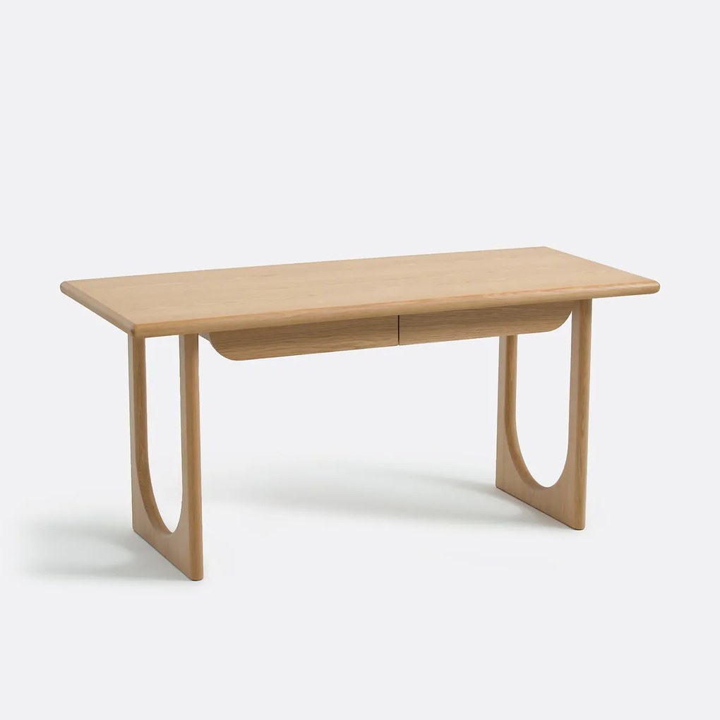 XL bureau in eiken en fineer, 2 lades, Douve