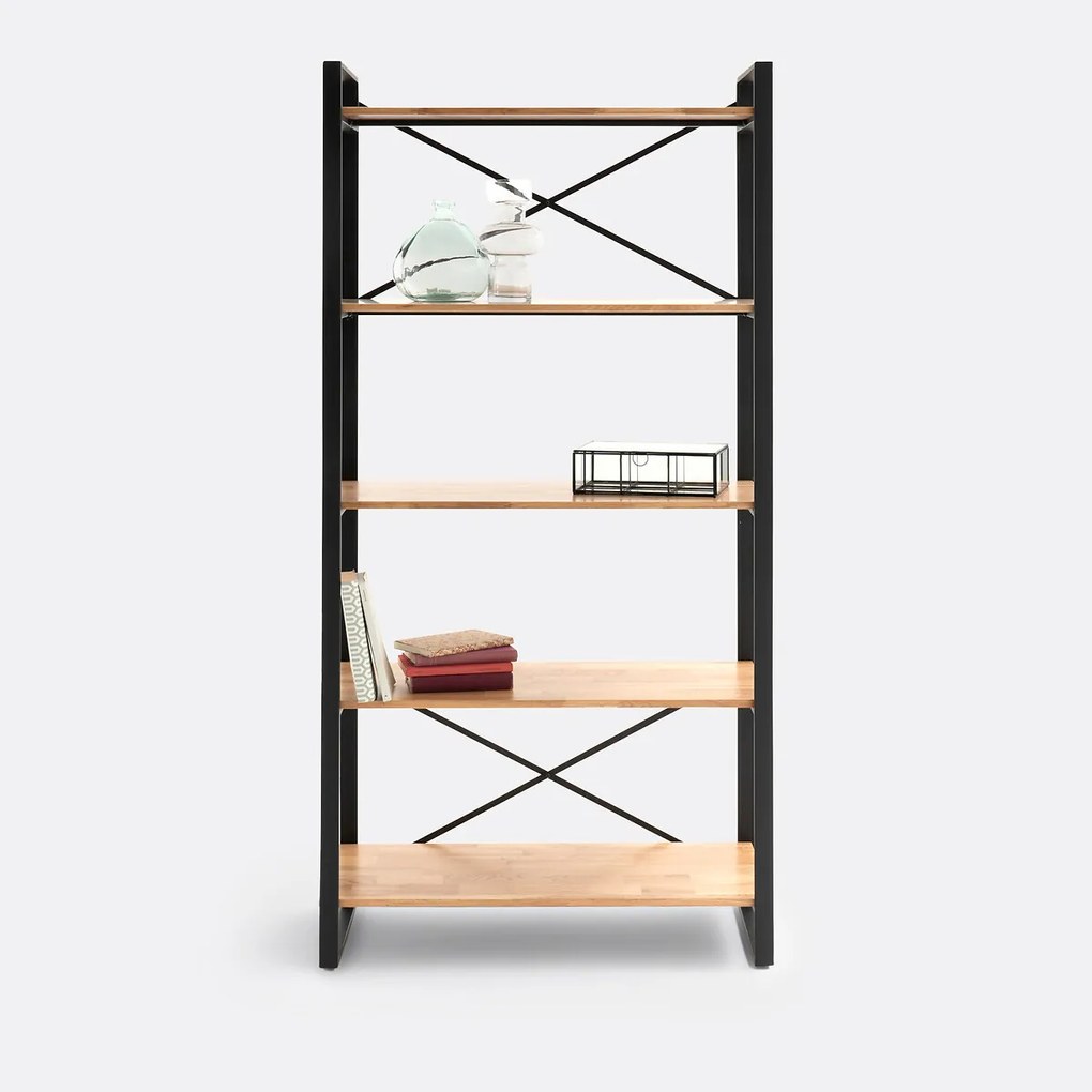 Legplank in massief eiken en staal, Hiba