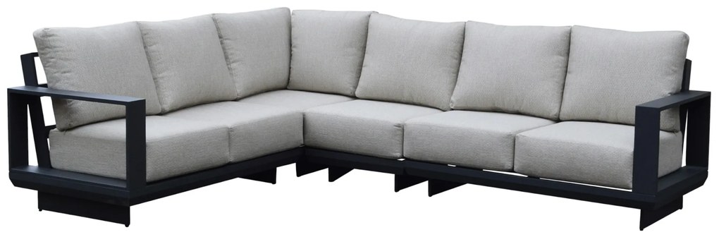 Avellino hoek loungeset 4 delig antraciet aluminium soft grey