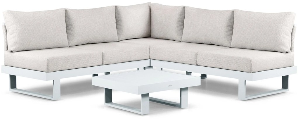 Hoek loungeset 5 personen Aluminium Wit  Lifestyle Garden Furniture Lorenzo