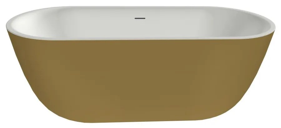 Xenz Humberto vrijstaand bad solid surface 170x70x65cm goud/wit