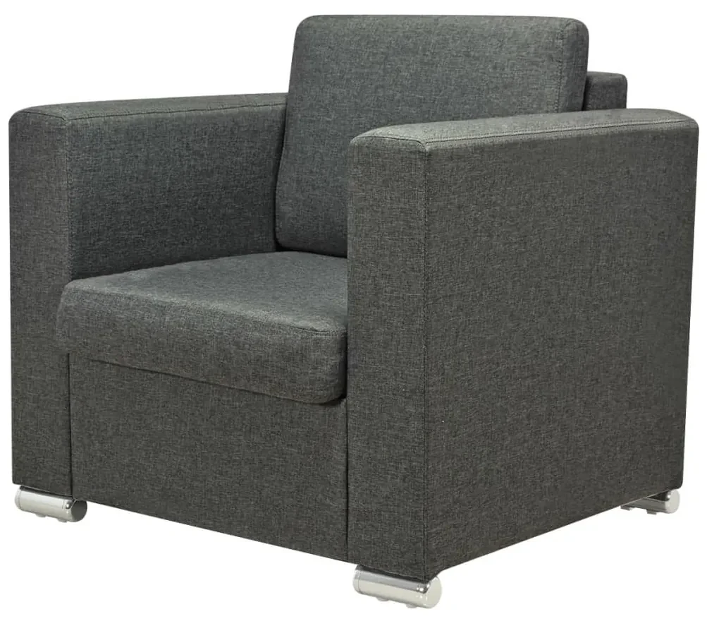 vidaXL Fauteuil stof donkergrijs