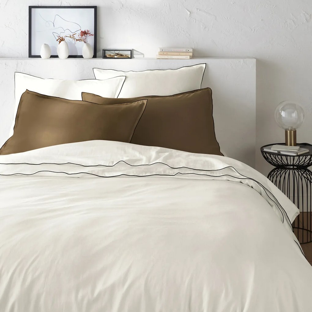 Bolstersloop in gewassen satijnkatoen, Victor, effen